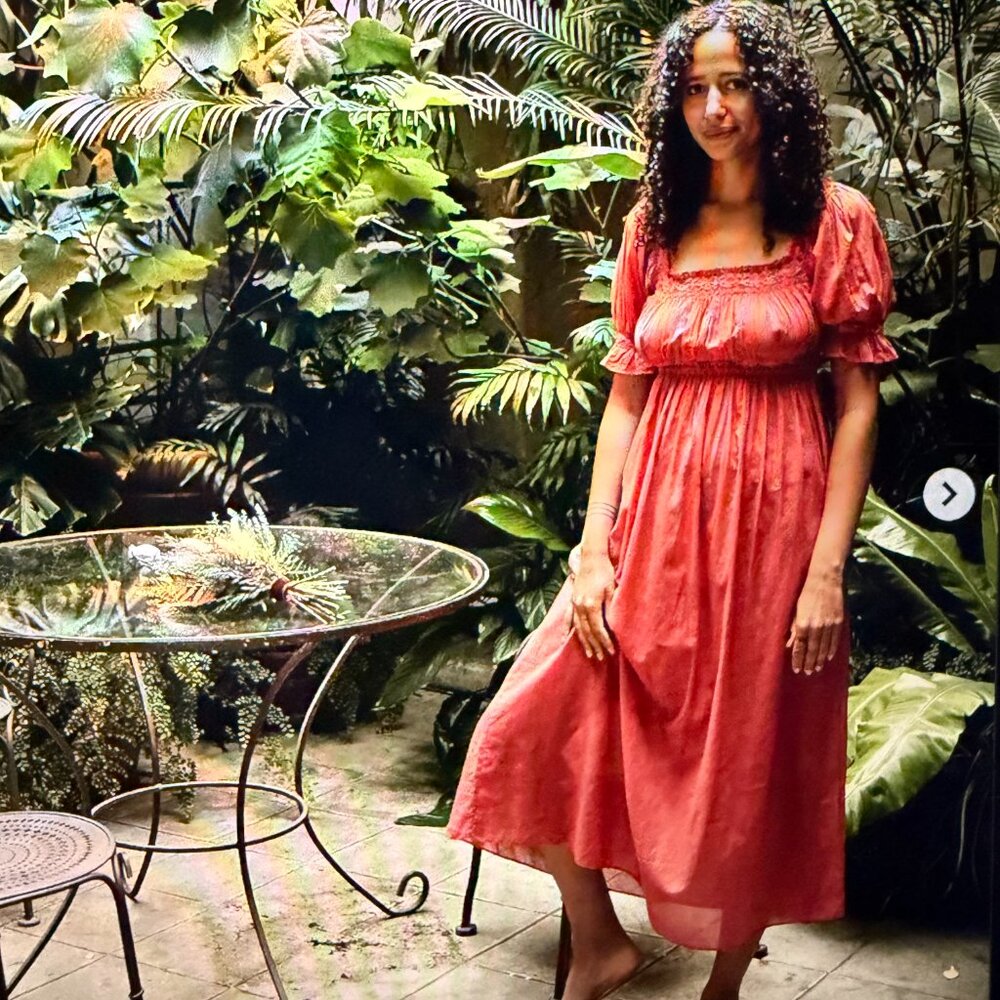 DOEN Sz L Eclipse Dress in Dark Pink